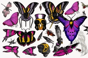 African deaths head hawk moth body with elephant hawk moth wings tattoo idea