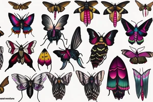 African deaths head hawk moth elephant hawk moth Luna moth tattoo idea