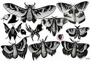 African death's head hawk moth Luna moth elephant hawk moth tattoo idea