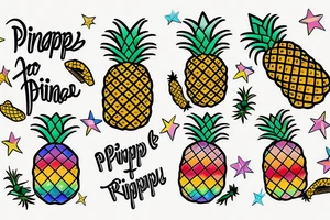 Fun pineapple rainbow tattoo idea