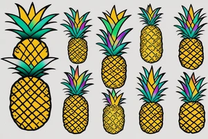 Fun pineapple rainbow tattoo idea