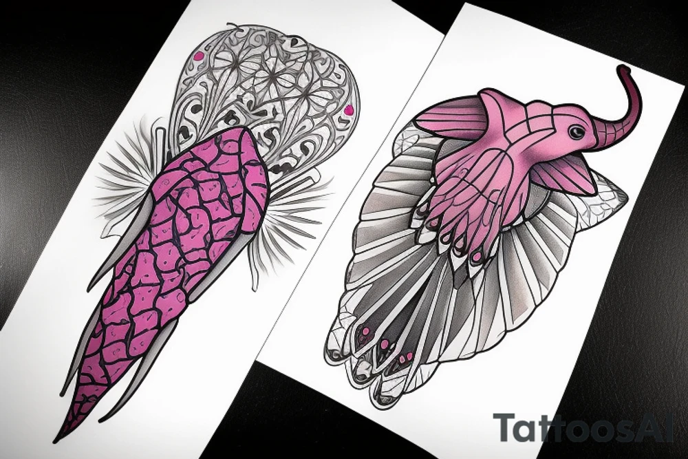 Elephant hawk moth tattoo idea