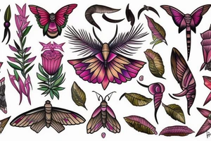 Elephant hawk-moth tattoo idea