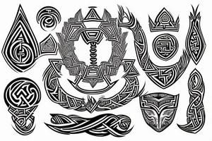 Tribal Thorns Runic Barbs Glyphic Vivid Elaborate Intricate Stoic tattoo idea