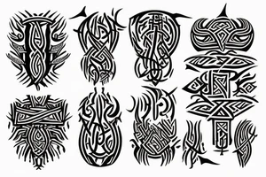 Tribal Thorns Runic Barbs Glyphic Vivid Elaborate Intricate Stoic tattoo idea