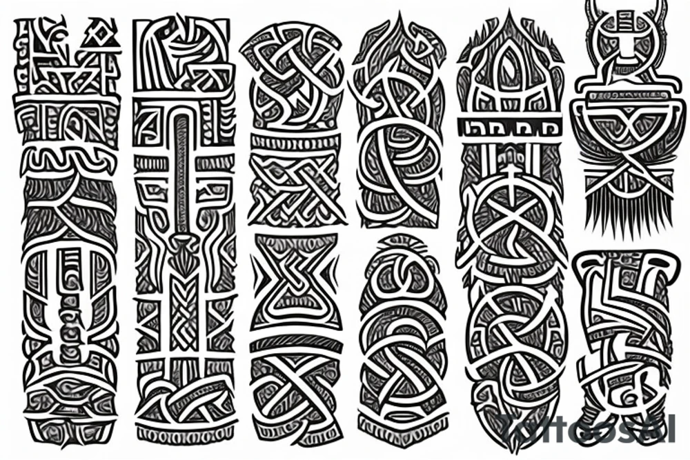 Tribal Thorns Runic Barbs Glyphic Vivid Elaborate Intricate Stoic tattoo idea