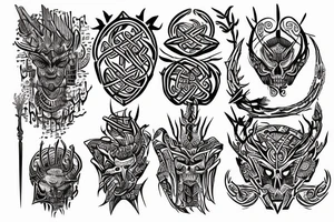 Tribal Thorns Runic Barbs Glyphic Vivid Elaborate Intricate Stoic tattoo idea