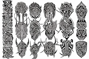Tribal Thorns Runic Barbs Glyphic Vivid Elaborate Intricate Stoic tattoo idea