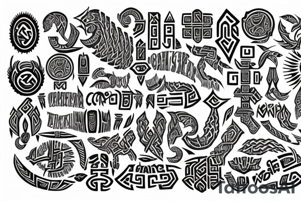 Tribal Thorns Runic Barbs Glyphic Vivid Elaborate Intricate Stoic tattoo idea