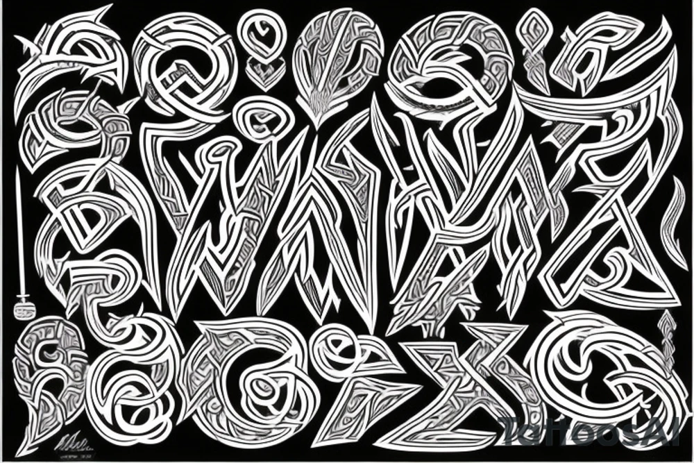 Tribal Thorns Runic Barbs Glyphic Vivid Elaborate Intricate Stoic tattoo idea