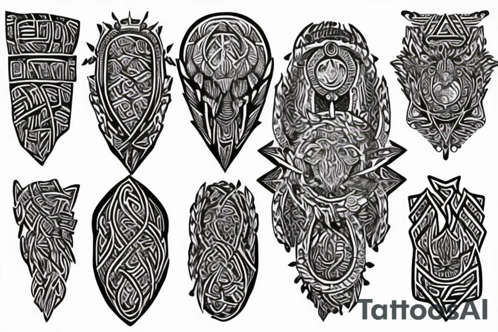 Tribal Thorns Runic Barbs Glyphic Vivid Elaborate Intricate Stoic tattoo idea