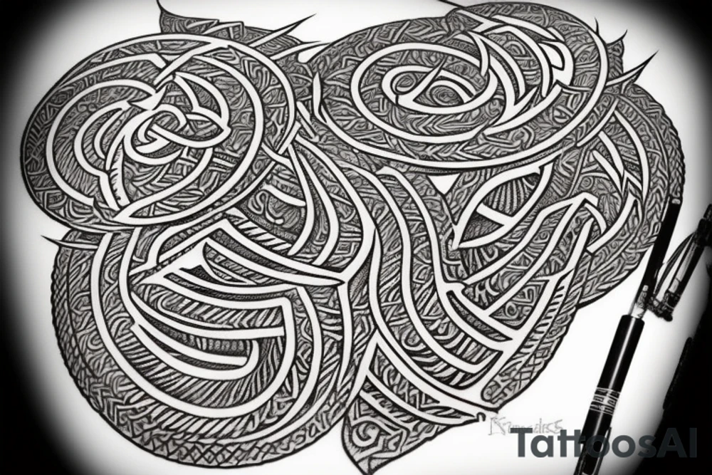 Tribal Thorns Runic Barbs Glyphic Vivid Elaborate Intricate Stoic tattoo idea