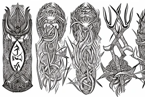 Tribal Thorns Runic Barbs Glyphic Vivid Elaborate Intricate Stoic tattoo idea