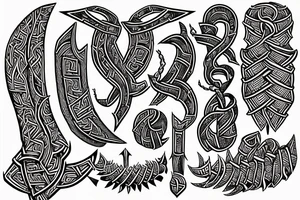 Tribal Thorns Runic Barbs Glyphic Vivid Elaborate Intricate Stoic tattoo idea