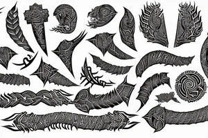 Tribal Thorns Runic Barbs Glyphic Vivid Elaborate Intricate Stoic tattoo idea
