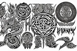 Tribal Thorns Runic Barbs Glyphic Vivid Elaborate Intricate Stoic tattoo idea