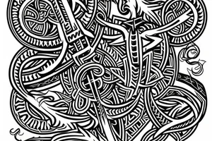 Tribal Thorns Runic Barbs Glyphic Vivid Elaborate Intricate Stoic tattoo idea