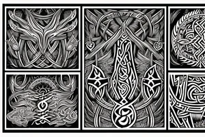 Tribal Thorns Runic Barbs Glyphic Vivid Elaborate Intricate Stoic tattoo idea
