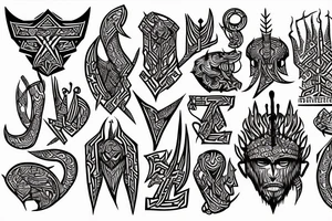 Tribal Thorns Runic Barbs Glyphic Vivid Elaborate Intricate Stoic tattoo idea