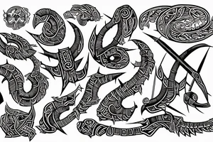 Tribal Thorns Runic Barbs Glyphic Vivid Elaborate Intricate Stoic tattoo idea