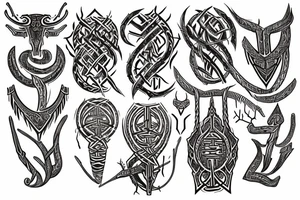 Tribal Thorns Runic Barbs Glyphic Vivid Elaborate Intricate Stoic Regal tattoo idea