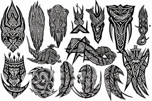 Tribal Thorns Runic Barbs Glyphic Vivid Elaborate Intricate Stoic Regal tattoo idea