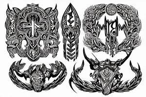 Tribal Thorns Runic Barbs Glyphic Vivid Elaborate Intricate Stoic Regal tattoo idea