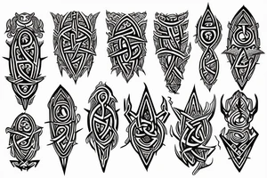 Tribal Thorns Runic Barbs Glyphic Vivid Elaborate Intricate Stoic Regal tattoo idea