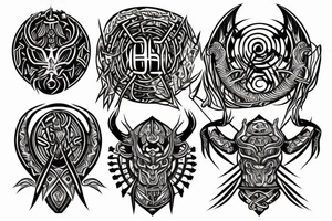 Tribal Thorns Runic Barbs Glyphic Vivid Elaborate Intricate Stoic Regal Imperial tattoo idea