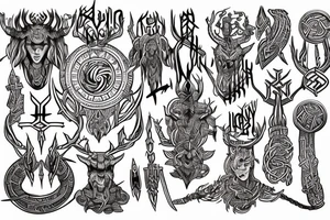 Tribal Thorns Runic Barbs Glyphic Vivid Elaborate Intricate Stoic Regal Imperial tattoo idea