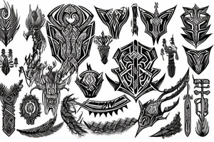 Tribal Thorns Runic Barbs Glyphic Vivid Elaborate Intricate Stoic Regal Imperial tattoo idea