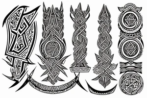 Tribal Thorns Runic Barbs Glyphic Vivid Elaborate Intricate Stoic Regal Imperial tattoo idea