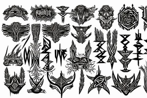 Tribal Thorns Runic Barbs Glyphic Vivid Elaborate Intricate Stoic Regal Imperial tattoo idea