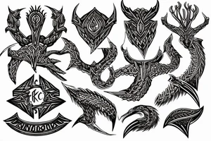 Tribal Thorns Runic Barbs Glyphic Vivid Elaborate Intricate Stoic Regal Imperial tattoo idea