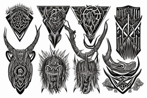 Tribal Thorns Runic Barbs Glyphic Vivid Elaborate Intricate Stoic Regal Imperial tattoo idea