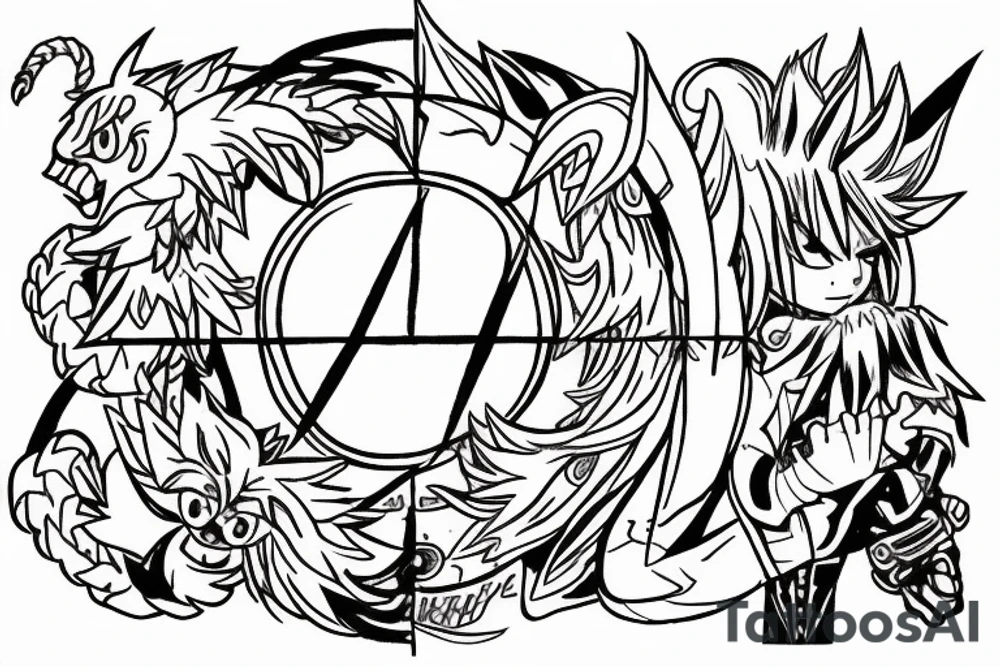 The fairy tail symbol from the anime circled by a red headed centipede tattoo idea