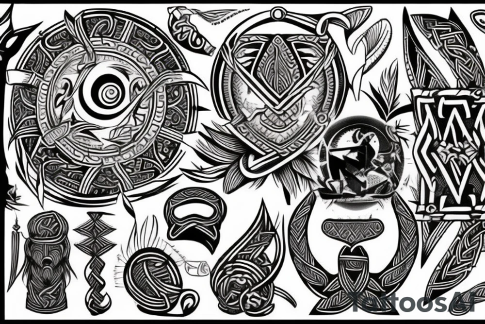 Polynesian and viking style tattoo tattoo idea