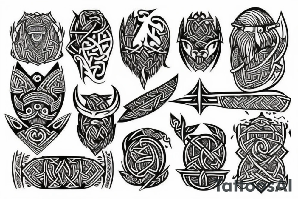 Polynesian and viking style tattoo tattoo idea