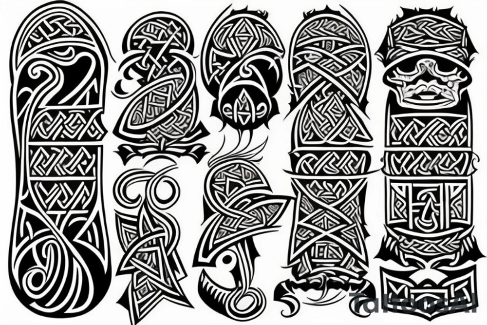 Polynesian and viking style tattoo tattoo idea