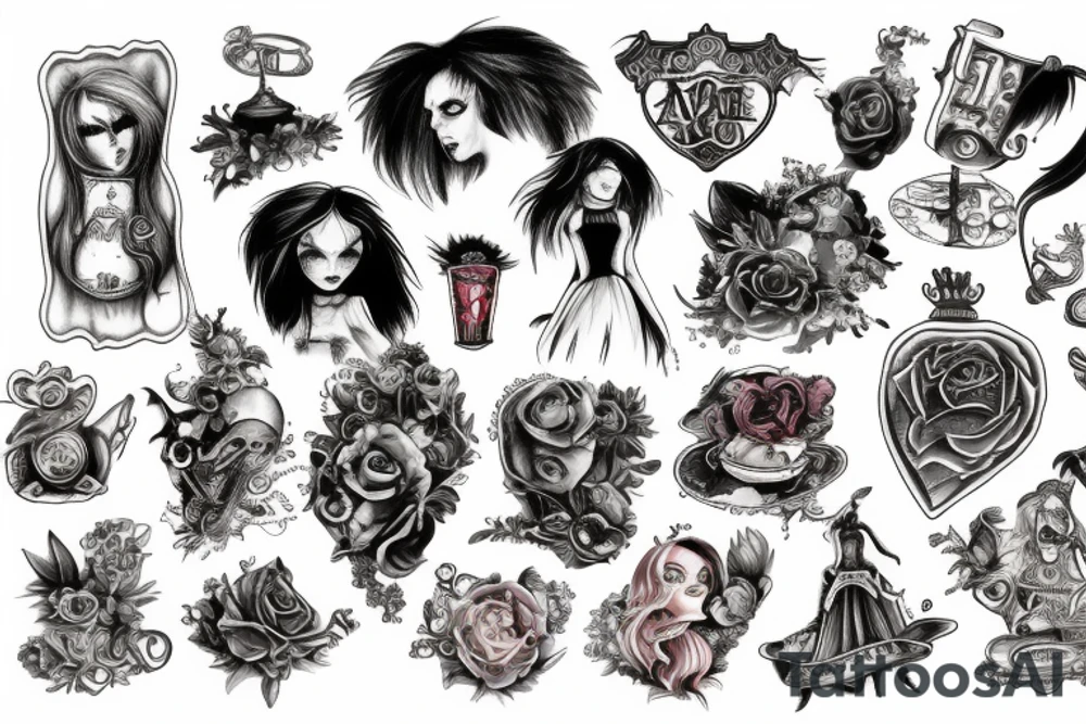 American mcgee alice in wonderland tattoo tattoo idea