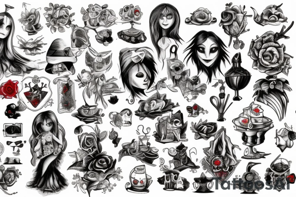 American mcgee alice in wonderland tattoo tattoo idea