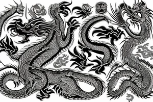 Dragon Glyphic Vivid Elaborate Intricate Stoic Regal Imperial tattoo idea