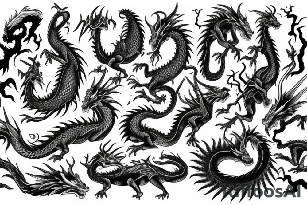 Dragon Vivid Elaborate Intricate Stoic Regal Imperial tattoo idea