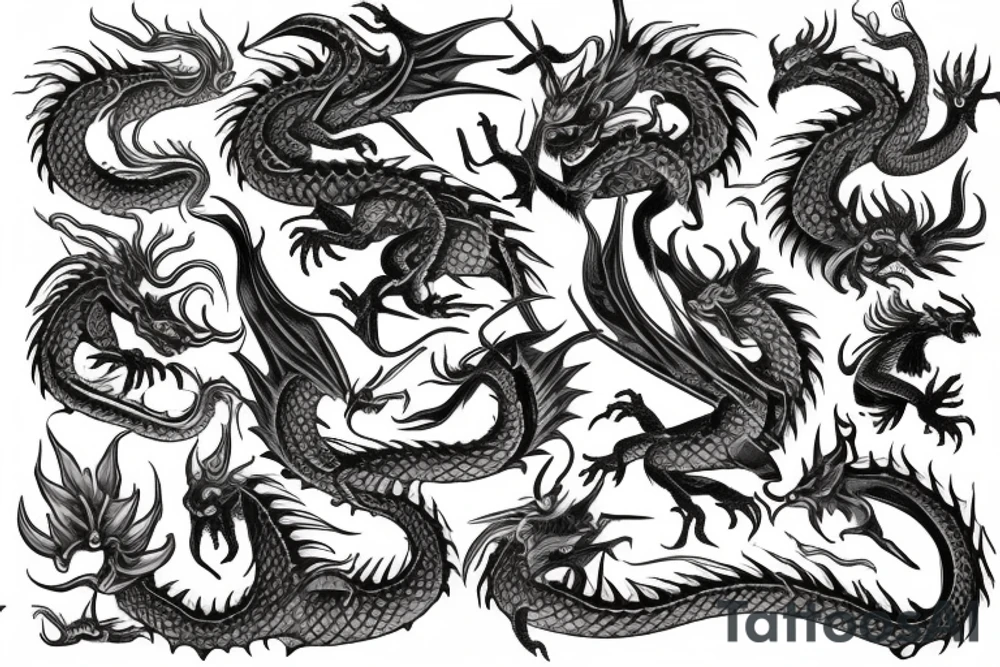 Dragon Vivid Elaborate Intricate Stoic Regal Imperial tattoo idea