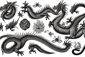 Dragon Vivid Elaborate Intricate Stoic Regal Imperial tattoo idea