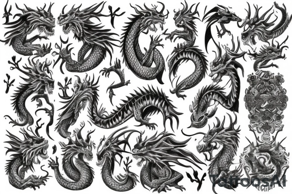 Dragon Vivid Elaborate Intricate Stoic Regal Imperial tattoo idea