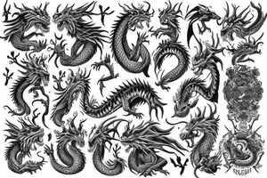 Dragon Vivid Elaborate Intricate Stoic Regal Imperial tattoo idea