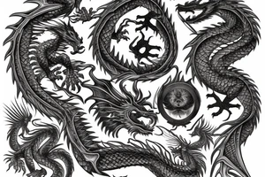 Dragon Vivid Elaborate Intricate Stoic Regal Imperial tattoo idea