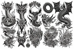 Dragon Vivid Elaborate Intricate Stoic Regal Imperial tattoo idea