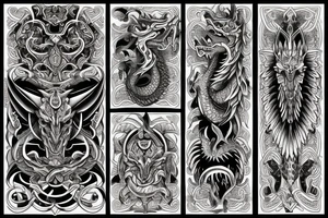 Dragon Vivid Elaborate Intricate Stoic Regal Imperial tattoo idea